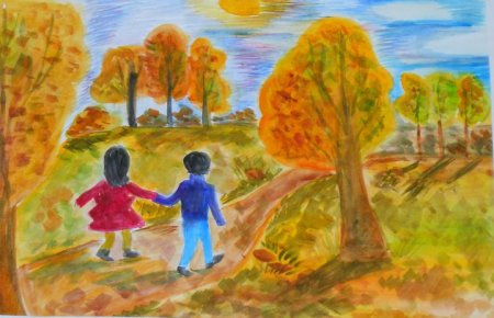 Рисунок на тему осенние каникулы