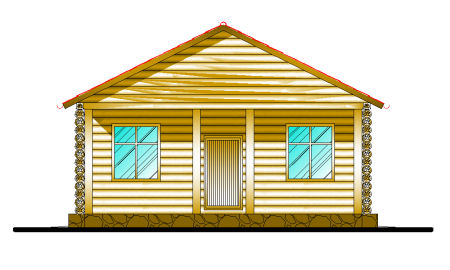 Мультяшный деревянный домик