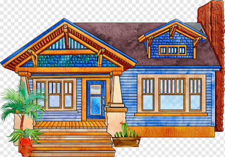 Деревенский домик мультяшный