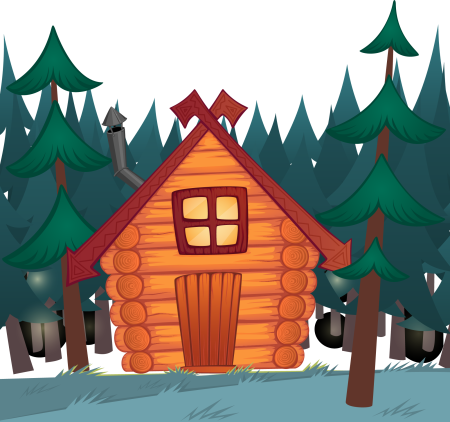 Изба цветными карандашами