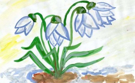 Рисование подснежники подготовительная группа