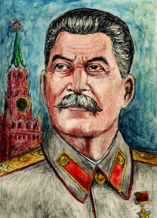 Сталин Иосиф Виссарионович карандашом