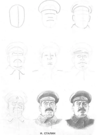 Сталин рисунок поэтапно