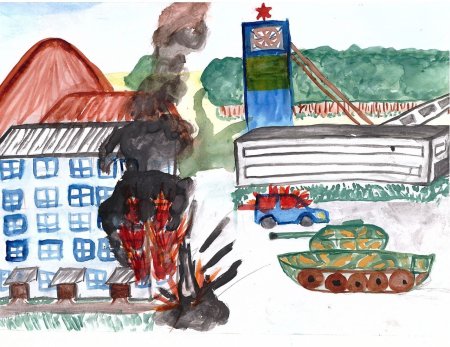 Детские рисунки о войне на Донбассе