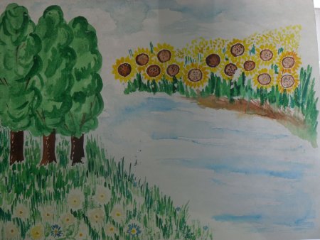 Плетень с подсолнухами казачий двор