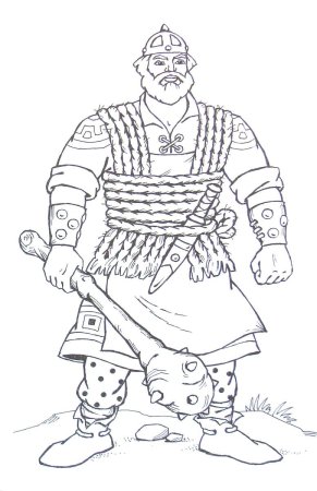 Богатырь Никита Кожемяка раскраска