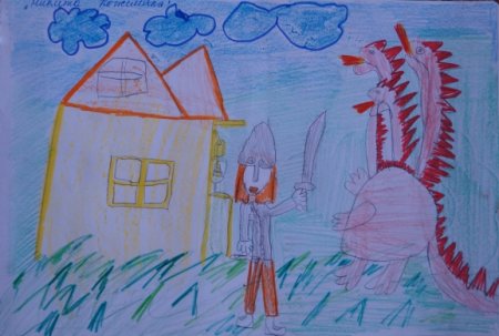 Рисунок к сказке Никита Кожемяка