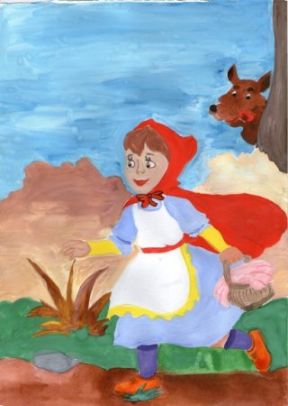 Красная шапочка рисунок детский