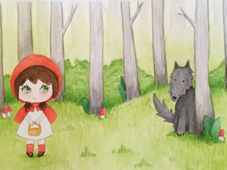 Рисование красная шапочка