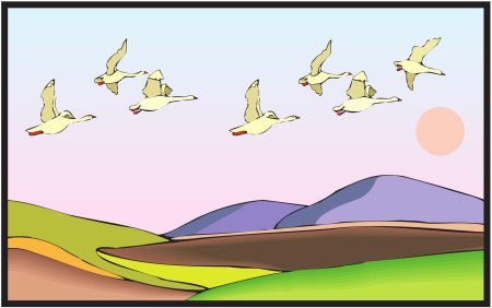 Мультяшный птица летающий