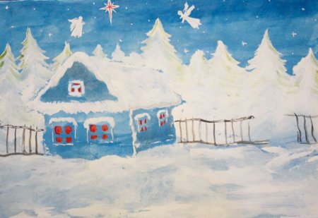 Детские рисунки Рождественская звезда