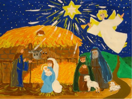Рисунок на тему Рождество