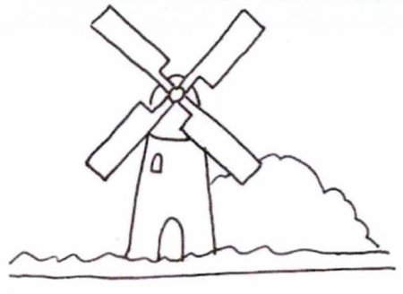 Мельница раскраска для детей