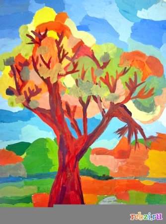 Осеннее дерево изо