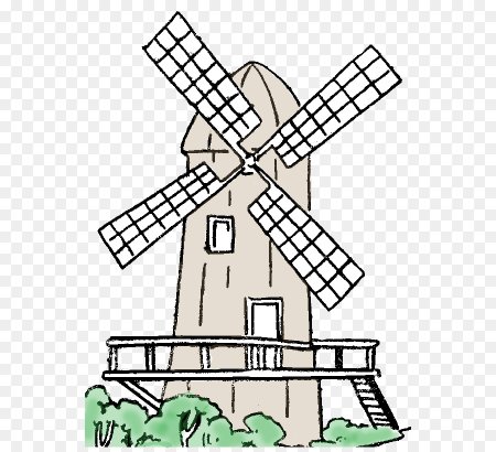 Рисование ветряной мельницы