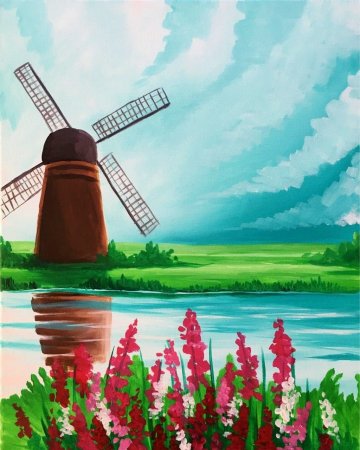 Мельница рисование