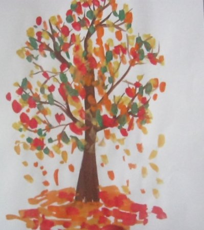 Рисование для детей осение дерево