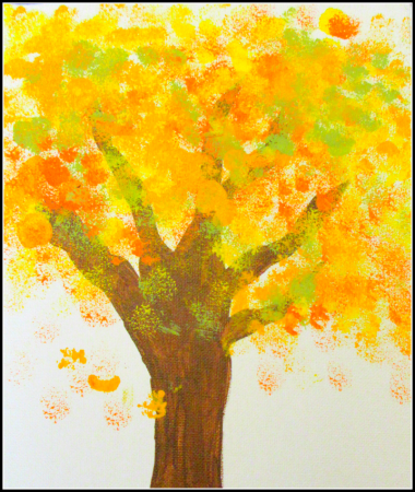 Рисование деревья осенью