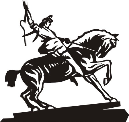 Герб Башкирии черно белый