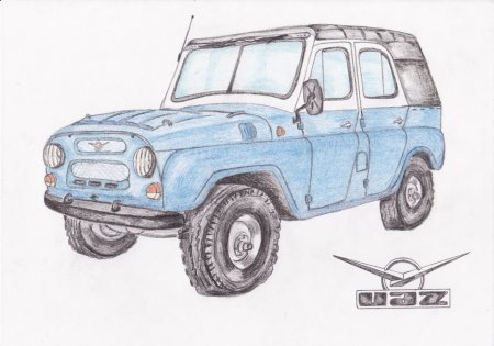 УАЗ 469 контур сбоку