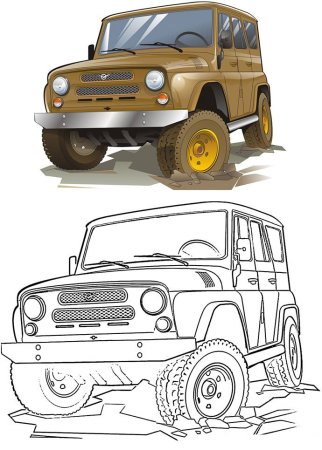 УАЗ 469 kak narisovat