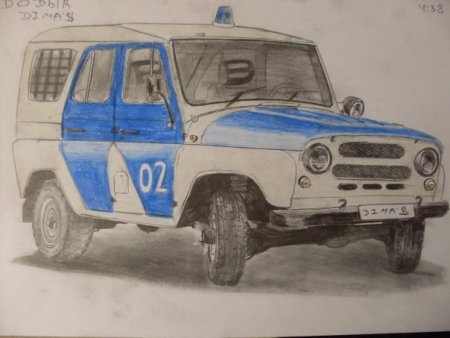 Рисование полицейского УАЗИКА