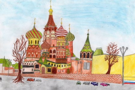 Московский храм Василия Блаженного нарисовать