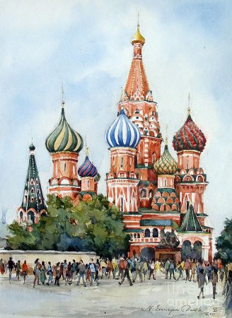 Храм Василия Блаженного рисунок