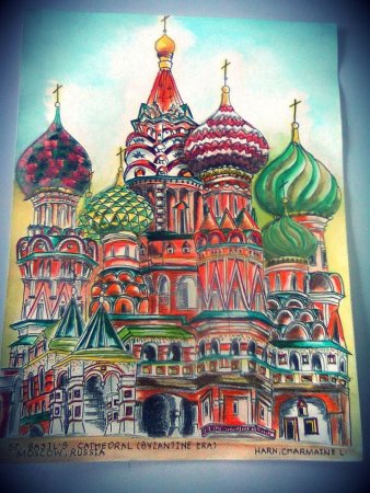 Раскраска храм Василия Блаженного в Москве для детей