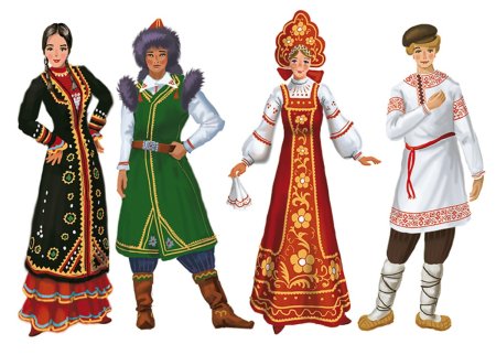 Национальный костюм башкир вектор