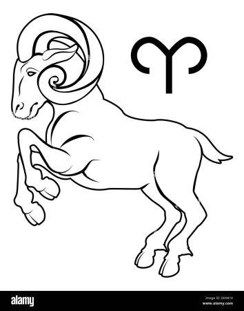 Знак зодиака Овен карандашом
