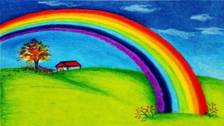 Вулкан цветными карандашами