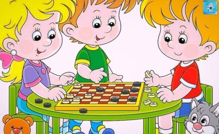 Дети играют в шашки