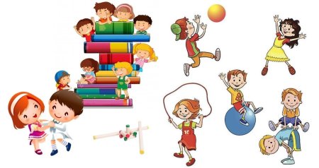 Рисунки играющих детей в школе