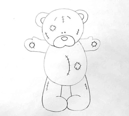 Рисунок медвежонка для срисовки