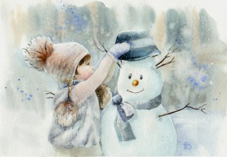 Новогодний пейзаж рисунки