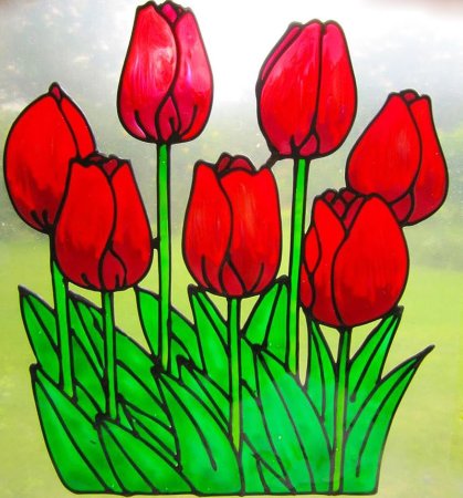 Тюльпаны для вырезания цветные