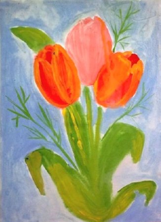 Рисование цветы для мамы