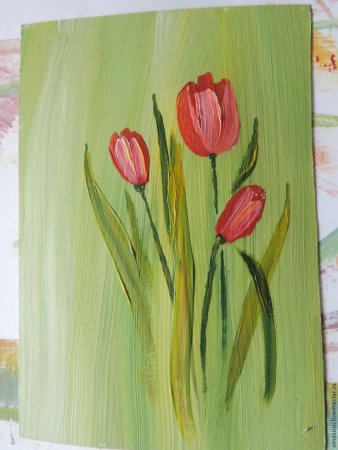 Тюльпаны гуашью