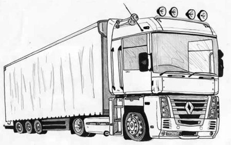 Раскраска грузовик Volvo fh12