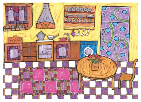 Кухня для бумажной куклы