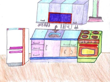 Рисунок кухни легкий