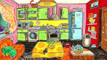Кухня рисунок для детей