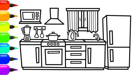 Раскраска кухня