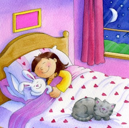 Девочка ложзиться спать