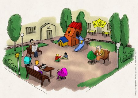 Нарисовать двор