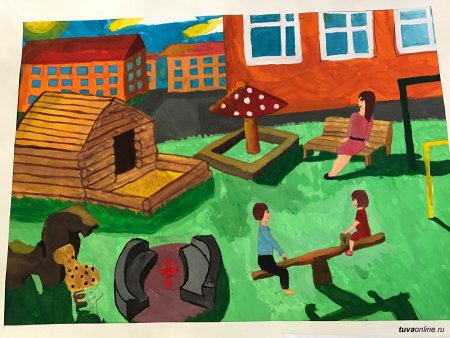 Двор рисунок