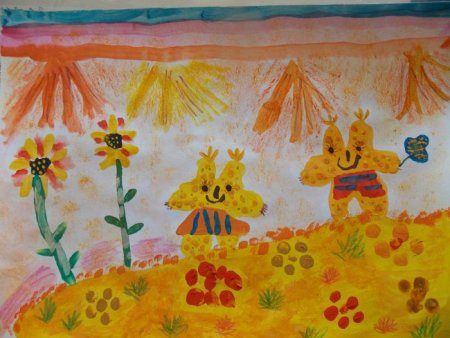 Оранжевое рисование в детском саду