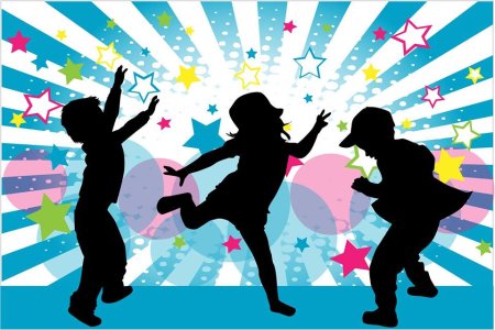 Танцующие дети на прозрачном фоне