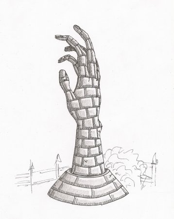 Эскиз скульптуры карандашом